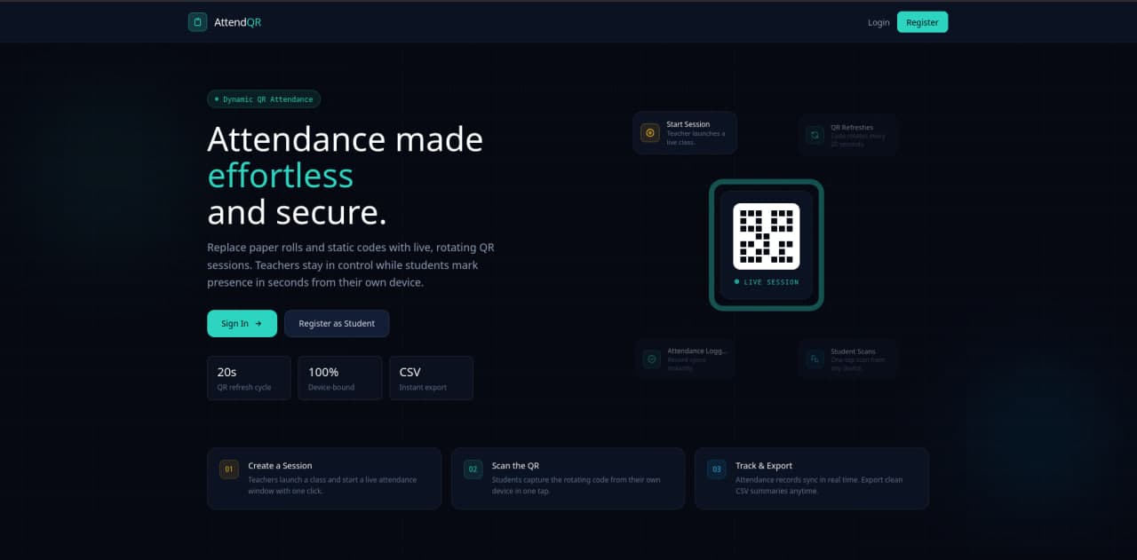 Dynamic QR Attendance API